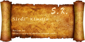 Siró Klaudia névjegykártya