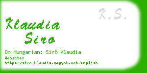 klaudia siro business card