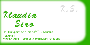 klaudia siro business card